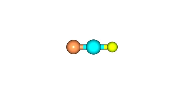 氢氰化物分子结构上白色孤立 — 图库照片