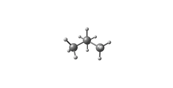 Estrutura molecular de isobutiano isolada em branco — Fotografia de Stock