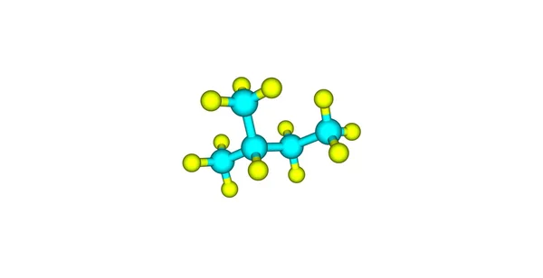 Estrutura molecular de isopentano isolada em branco — Fotografia de Stock