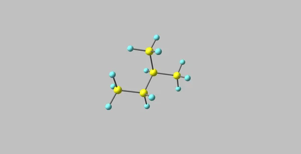 异戊烷分子结构上灰色孤立 — 图库照片