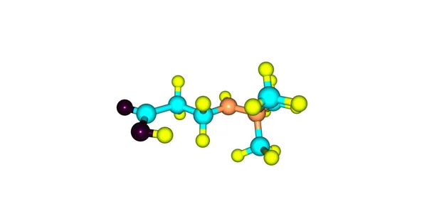 Meldonium molekulare Struktur isoliert auf weiß — Stockfoto