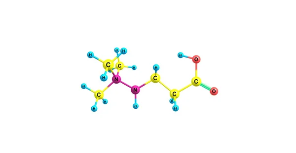 Estructura molecular de meldonio aislada en blanco — Foto de Stock