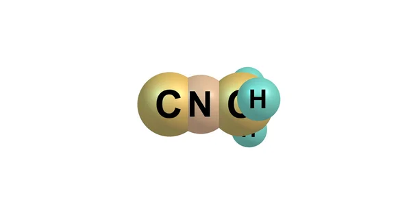 Estructura molecular de isocianuro de metilo aislada en blanco — Foto de Stock