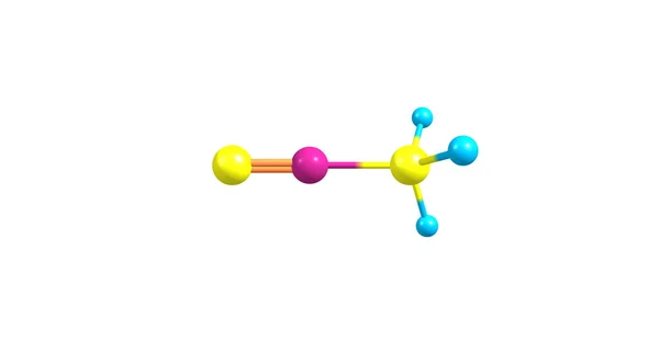 Estructura molecular de isocianuro de metilo aislada en blanco — Foto de Stock