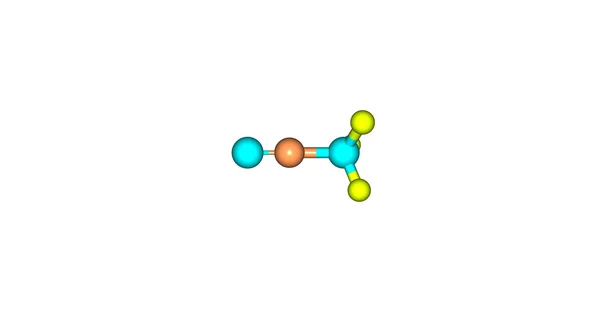 甲基异腈分子结构上白色孤立 — 图库照片