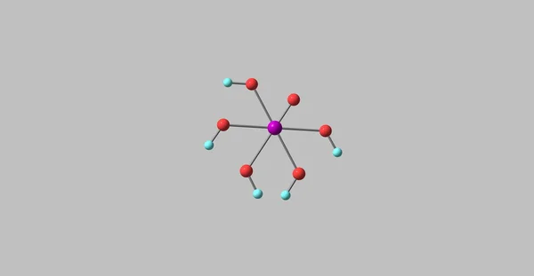 Estructura molecular del ácido paraperiódico aislada en gris —  Fotos de Stock