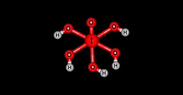 Siyah izole Paraperiodic asit moleküler yapısı — Stok fotoğraf