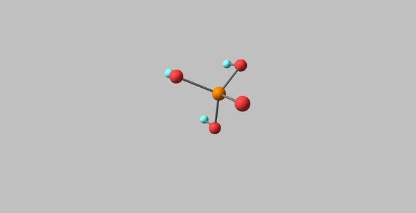 Молекулярная структура фосфорной кислоты изолирована на сером — стоковое фото