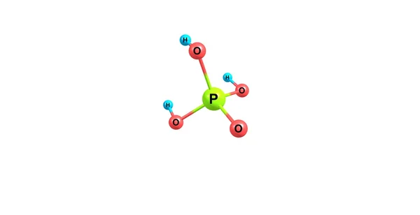 Молекулярна структура фосфорної кислоти ізольована на білому — стокове фото