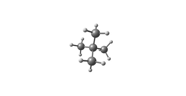 Molekulare Struktur des Neopentans isoliert auf weiß — Stockfoto
