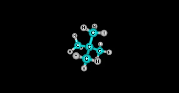 Siyah izole Neopentane moleküler yapısı — Stok fotoğraf