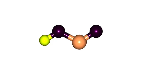 Estrutura molecular do ácido nitroso isolado no branco — Fotografia de Stock