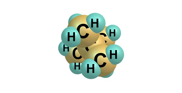 Structure moléculaire du néopentane isolée sur blanc — Photo