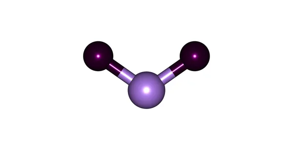 Ilustração 3D da estrutura molecular do dióxido de enxofre isolado no branco — Fotografia de Stock