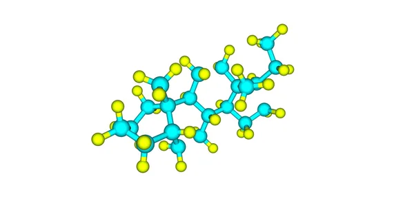 Ilustração 3D da estrutura molecular de Pregnane isolada no branco — Fotografia de Stock