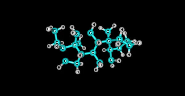 3D иллюстрация молекулярной структуры беременных, изолированной на черном — стоковое фото