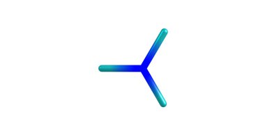 Trichloride moleküler yapısı üzerinde beyaz izole kalay. 3D çizim