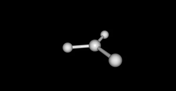 Estrutura molecular de tricloreto de estanho isolado em preto. ilustração 3d — Fotografia de Stock