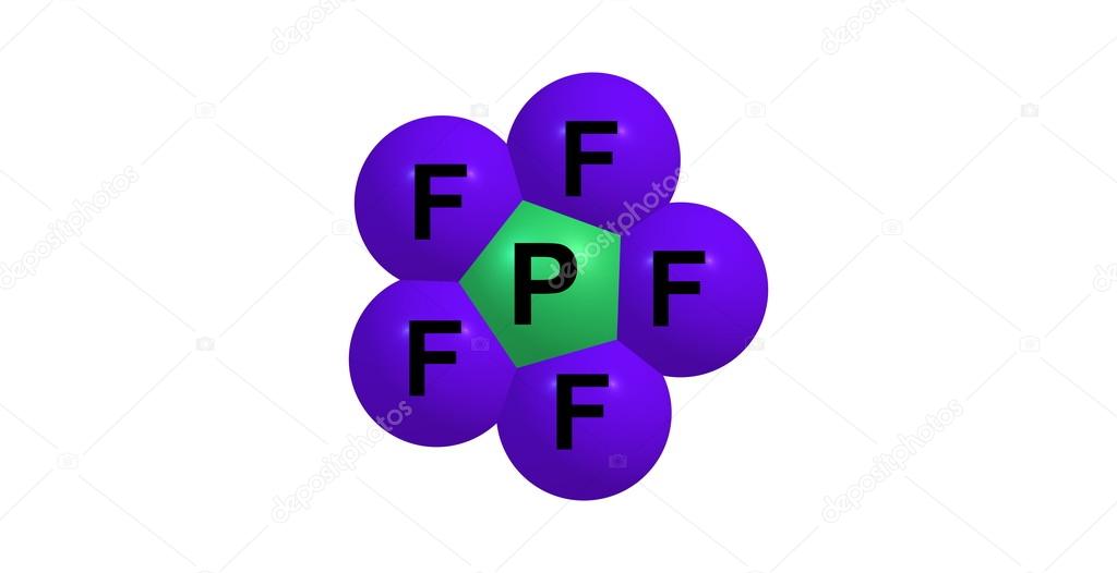 3d Illustration Of Phosphorus Pentafluoride Molecular