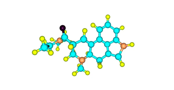 Ilustración 3D de la estructura molecular de acetorfina aislada en blanco — Foto de Stock