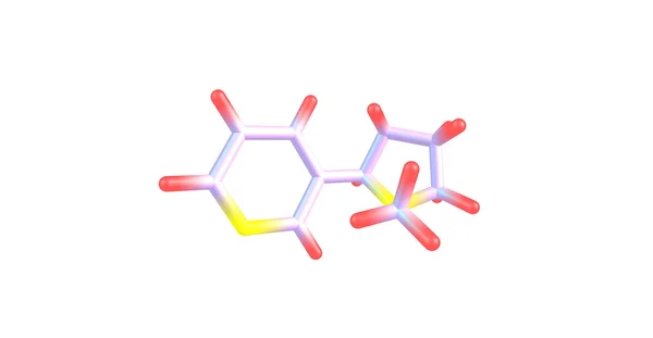 Ilustración 3D de la estructura molecular de la nicotina aislada en blanco — Foto de Stock