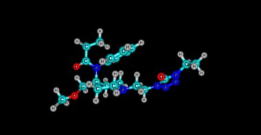 Siyah izole Alfentanil moleküler yapısı