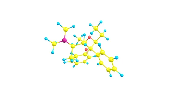 Estrutura molecular do acetilmetadol isolada no branco — Fotografia de Stock