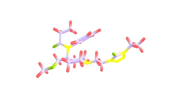 Alfentanil molekylstruktur isolerad på vit — Stockfoto