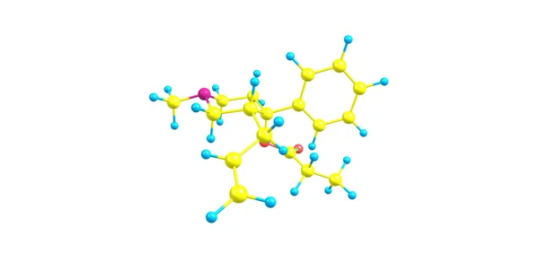 Allylprodine μοριακή δομή που απομονώνονται σε λευκό — Φωτογραφία Αρχείου