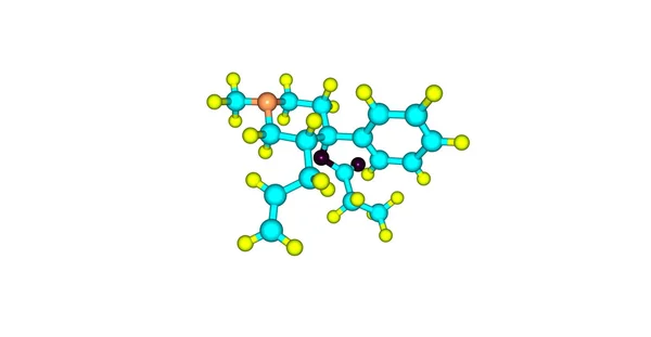 Allylprodine molekylär struktur isolerad på vit — Stockfoto