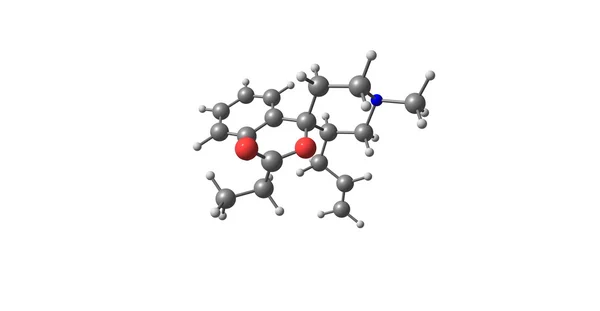 Allylprodine 분자 구조 흰색 절연 — 스톡 사진