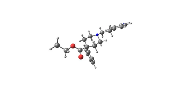 Anileridine 분자 구조 흰색 절연의 3d 그림 — 스톡 사진