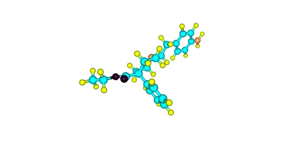 Ilustración 3D de la estructura molecular de Anileridina aislada en blanco — Foto de Stock