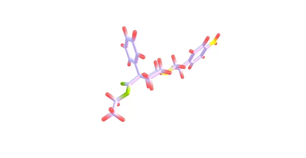 Ilustración 3D de la estructura molecular de Anileridina aislada en blanco —  Fotos de Stock