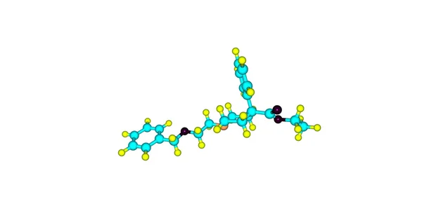 Ilustração 3D da estrutura molecular da benzetidina isolada no branco — Fotografia de Stock