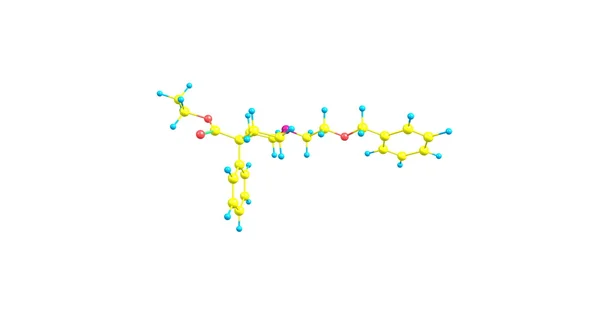 Ilustración 3D de la estructura molecular de Benzethidine aislada en blanco —  Fotos de Stock