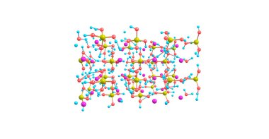 Barit moleküler yapısı üzerinde beyaz izole