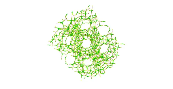 Молекулярная структура цеолита изолирована на белом — стоковое фото