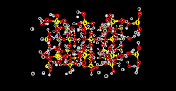 ブラックに分離されて晶の分子構造 — ストック写真