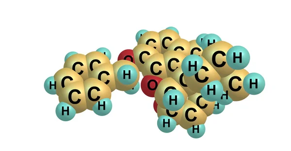 Structure moléculaire de la benzylmorphine isolée sur blanc — Photo