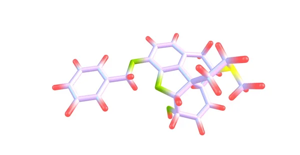 Structure moléculaire de la benzylmorphine isolée sur blanc — Photo