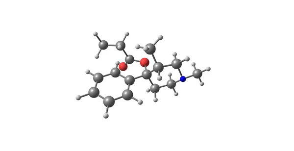 Estrutura molecular de prodina isolada em branco — Fotografia de Stock