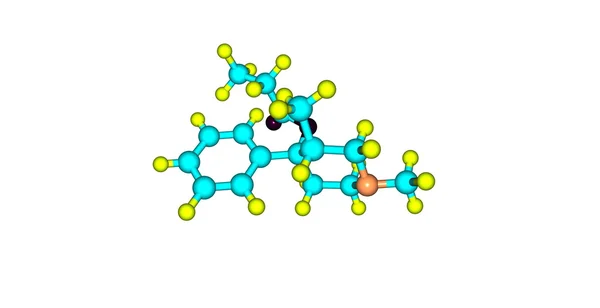 Молекулярна структура продукту ізольована на білому — стокове фото