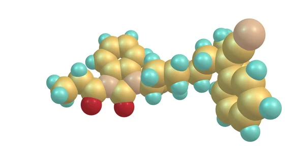 Structure moléculaire du bézitramide isolée sur blanc — Photo