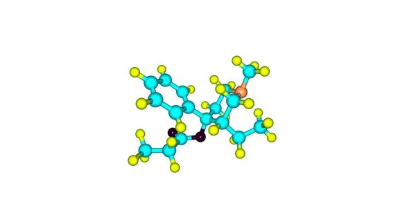 Meprodine 分子结构上白色孤立 — 图库照片