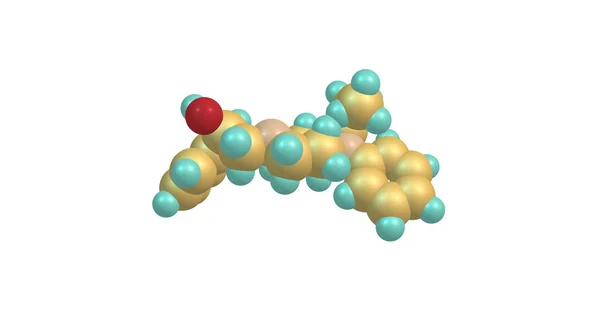 Bèta-Hydroxyfentanyl moleculaire structuur geïsoleerd op wit — Stockfoto