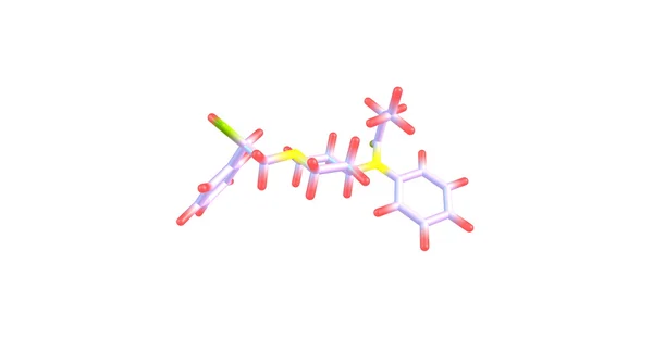 Bèta-Hydroxyfentanyl moleculaire structuur geïsoleerd op wit — Stockfoto