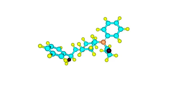 Estrutura molecular de beta-hidroxifentanilo isolada em branco — Fotografia de Stock