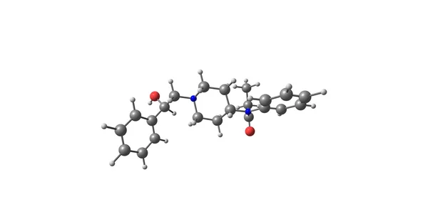 Estrutura molecular de beta-hidroxifentanilo isolada em branco — Fotografia de Stock