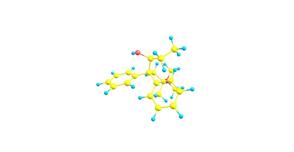 Estrutura molecular de betametadol isolada em branco — Fotografia de Stock